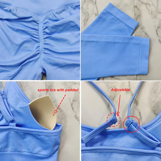 Heidi-Mode | Sportbekleidung Frauen Nahtlose Sportkleidung Fitness Set Yoga Set Trainingskleidung für Frauen Fitness Bekleidung Set Trainingsanzug Activewear