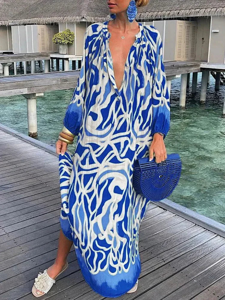 Heidi-Mode | Damen Tiefer V-Ausschnitt Dress