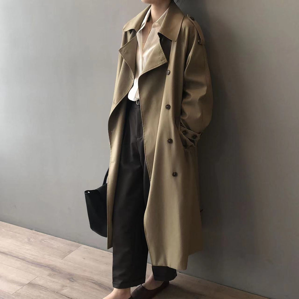 Heidi-Mode | Trenchcoat Damen Oversized Windbreaker, Doppelreihig
