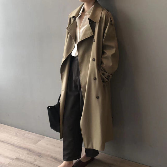 Heidi-Mode | Trenchcoat Damen Oversized Windbreaker, Doppelreihig
