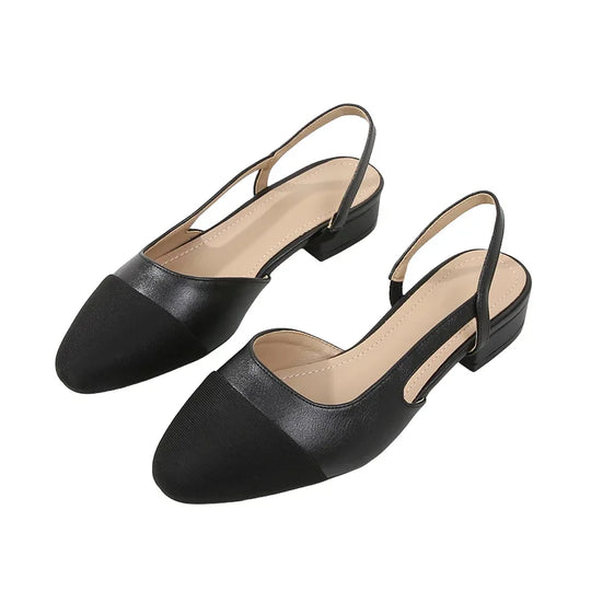 Heidi-Mode | Patchwork Leder Slingbacks Frauen Sandalen Mode Flache Ferse Frauen Schuhe Sexy Party Sandalen Kleid Hochzeit Party Schuhe