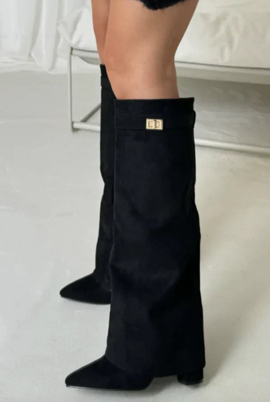 Heidi-Mode | Hochwertige Kniehohe Stiefel aus Wildleder