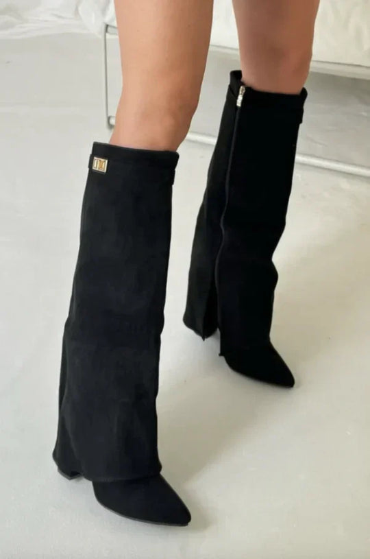 Heidi-Mode | Hochwertige Kniehohe Stiefel aus Wildleder