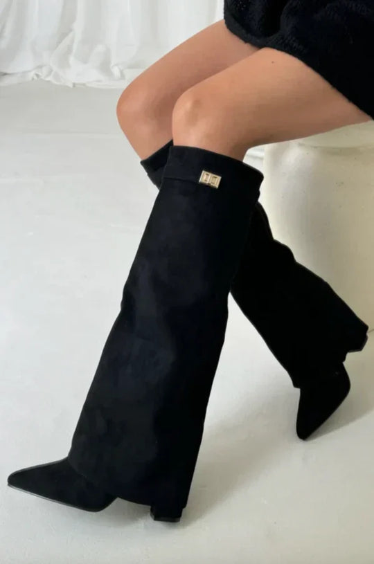 Heidi-Mode | Hochwertige Kniehohe Stiefel aus Wildleder