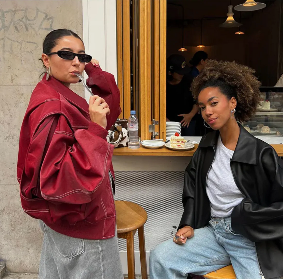 Heidi-Mode | Oversized Lederjacke