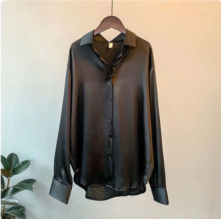 Heidi-Mode | Moderne Seidenbluse für Damen mit Knöpfen