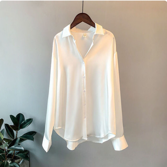 Heidi-Mode | Elegantes Satin Touch Damenhemd