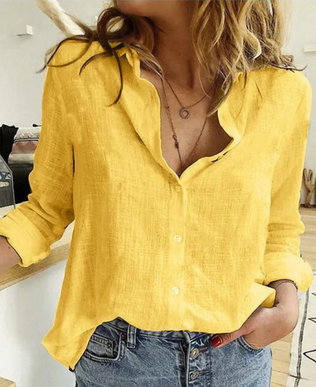 Heidi-Mode | Locker, Bequem Polo T-Shirt mit Knopfleiste