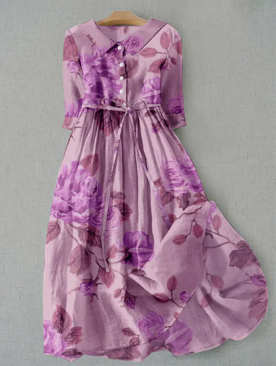 blumenprint midikleid in pastell