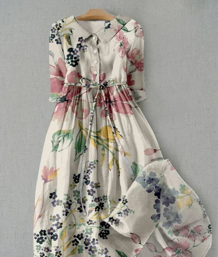 blumenprint midikleid in pastell