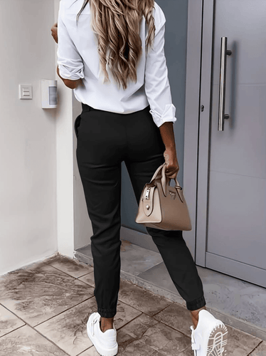 Heidi-Mode | Maßgeschneiderte Jogginghose Slim Fit Hohe Taille Elastische Bündchen Seitentaschen