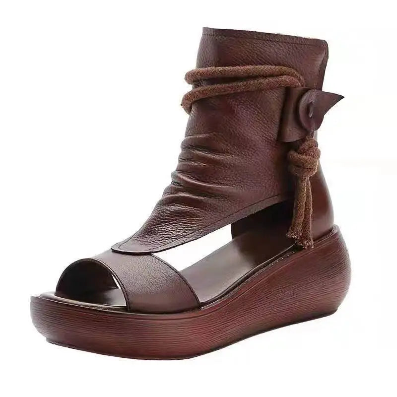 Heidi - Vintage Kunstleder-Stiefel