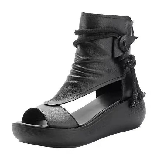 Heidi - Vintage Kunstleder-Stiefel