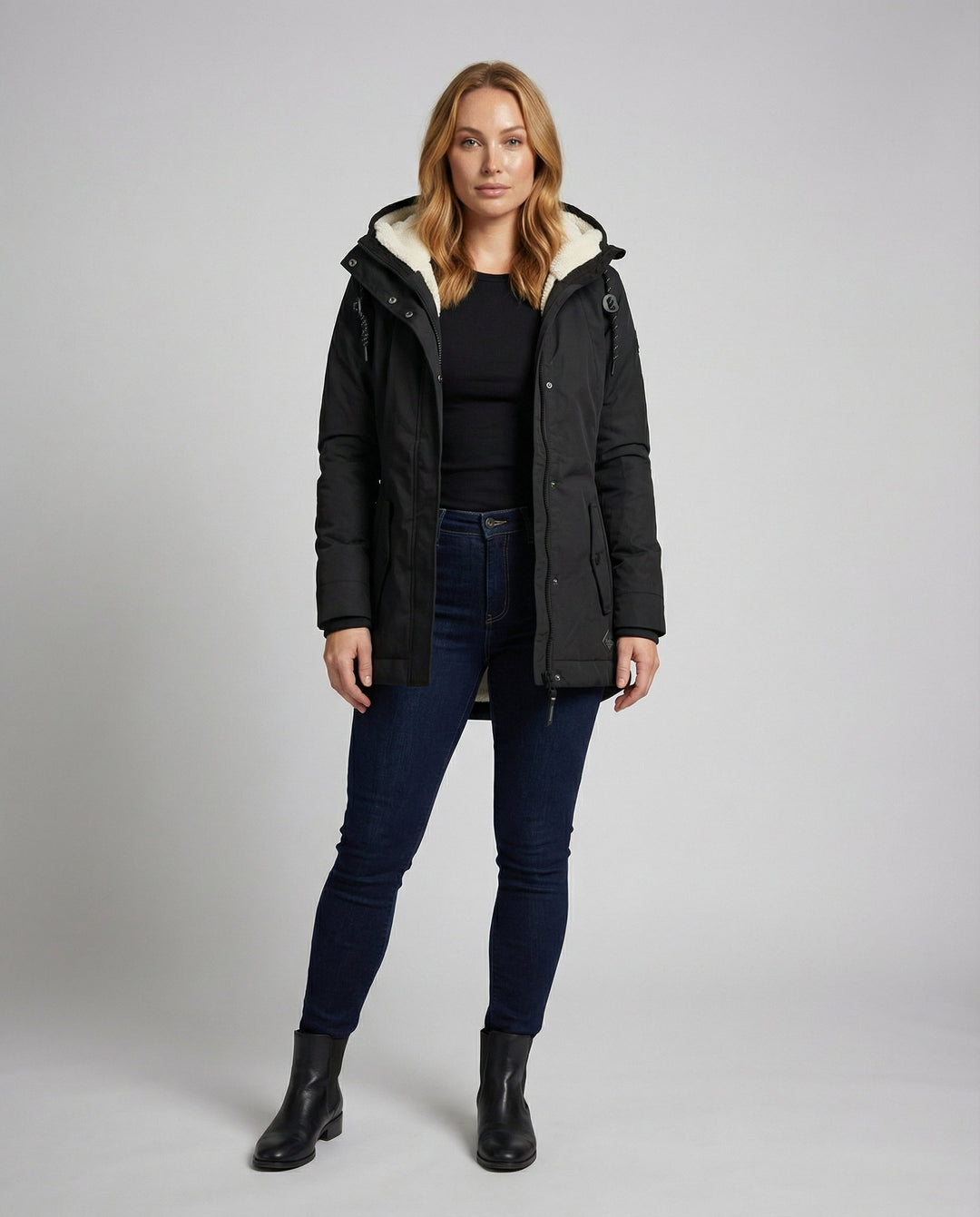 Lange Gefütterte Winterjacke Damen | Heidi-Mode