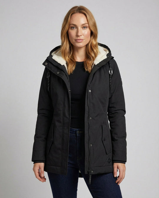 Lange Gefütterte Winterjacke Damen | Heidi-Mode