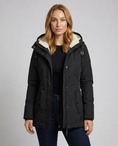 Lange Gefütterte Winterjacke Damen | Heidi-Mode