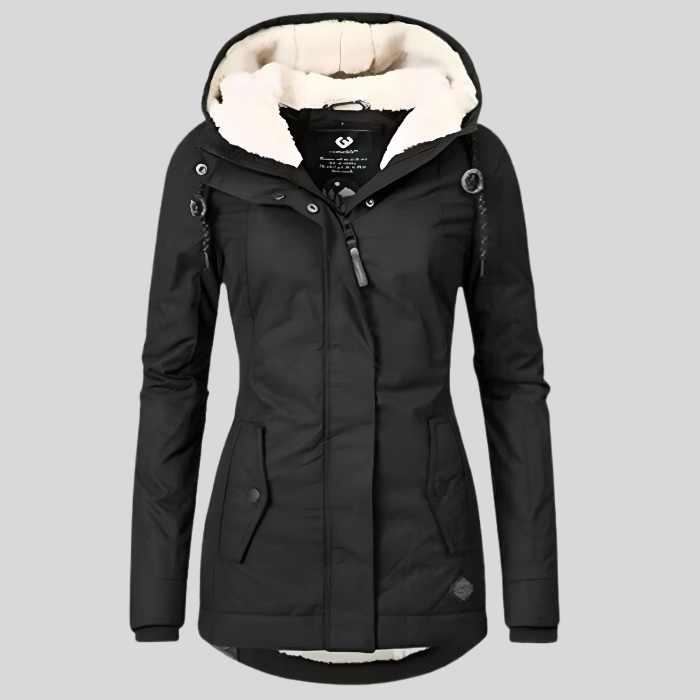 Lange Winterjacke Mit Kapuze & Futter
