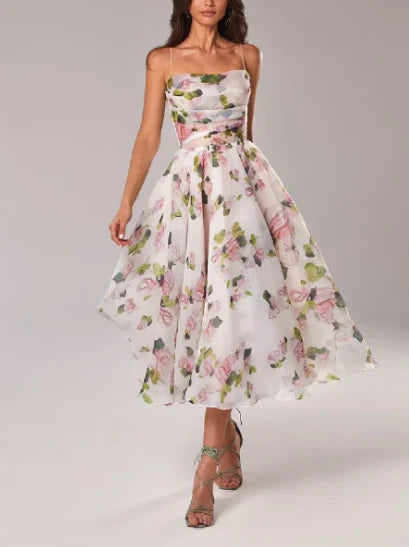 Heidi-Mode | Elegantes Blumen Midi Kleid