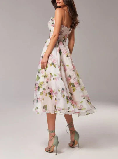 Heidi-Mode | Elegantes Blumen Midi Kleid