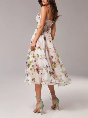 Heidi-Mode | Elegantes Blumen Midi Kleid