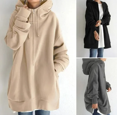 Heidi-Mode - Lässiger Winter Hoodie mit Reißverschluss für Frauen