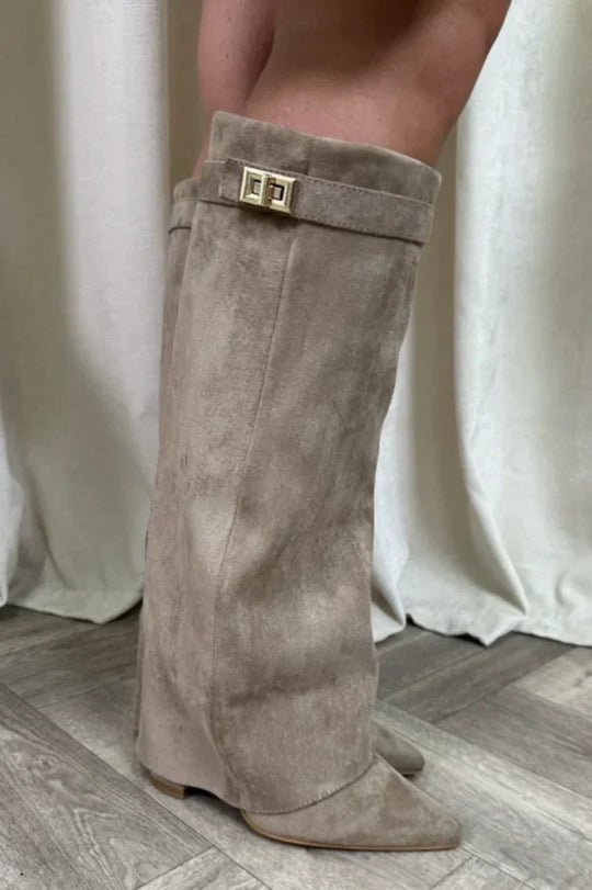 Heidi-Mode | Hochwertige Kniehohe Stiefel aus Wildleder