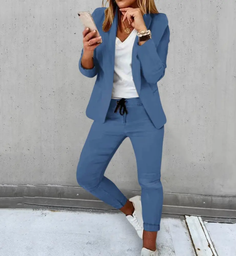 Heidi-Mode | Elegantes Blaues Jacken Set