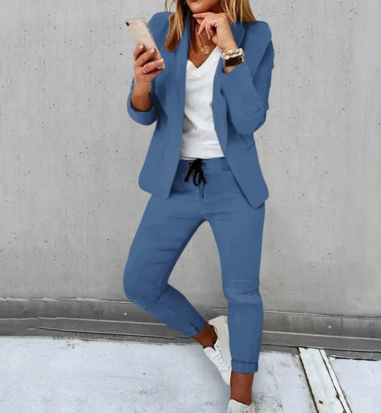 Heidi-Mode | Elegantes Blaues Jacken Set