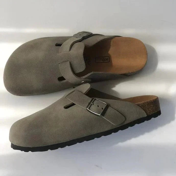 Heidi-Mode | Lässige Wildlederclogs Mit Schnallenriemen Für Herren