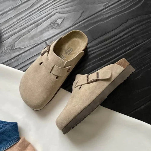 Heidi-Mode | Lässige Wildlederclogs Mit Schnallenriemen Für Herren