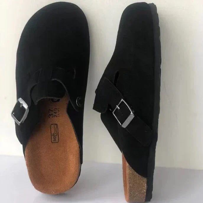 Heidi-Mode | Lässige Wildlederclogs Mit Schnallenriemen Für Herren