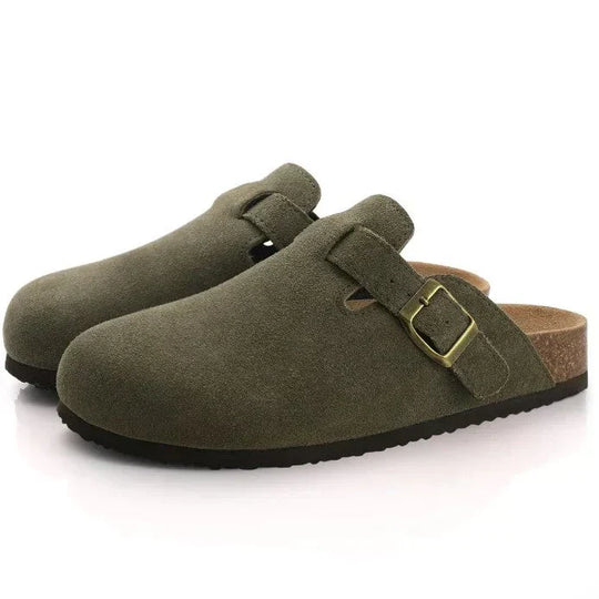Heidi-Mode | Lässige Wildlederclogs Mit Schnallenriemen Für Herren
