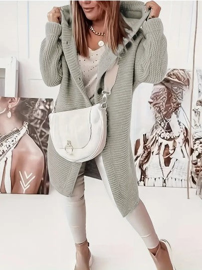 Heidi-Mode | Lockere Kapuzenjacke mit langen Ärmeln