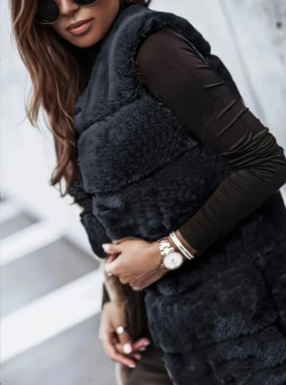 Heidi-Mode | Kunstpelz-Weste - Langes Ärmelloses