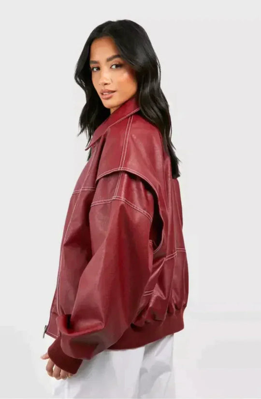 Heidi-Mode | Oversized Lederjacke