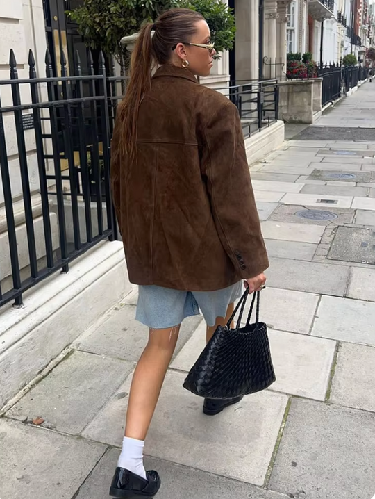 Heidi-Mode | Wildleder Leder Blazer für Damen