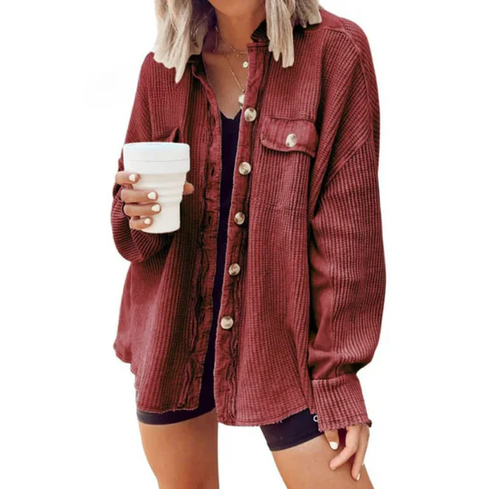 Heidi-Mode | Cordjacke Mit Unregelmäßiger Kapuze