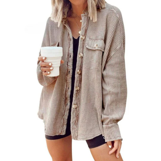 Heidi-Mode | Cordjacke Mit Unregelmäßiger Kapuze