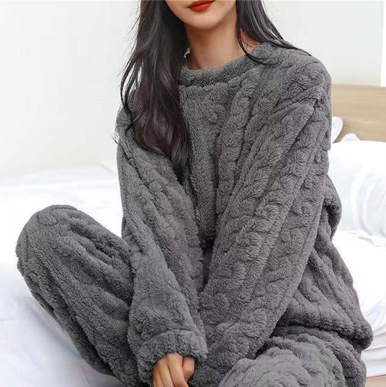 Heidi-Mode | Fleece-Pyjama-Set Damen Warm und Schlaf