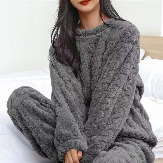 Heidi-Mode | Fleece-Pyjama-Set Damen Warm und Schlaf