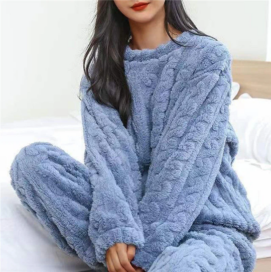 Heidi-Mode | Fleece-Pyjama-Set Damen Warm und Schlaf