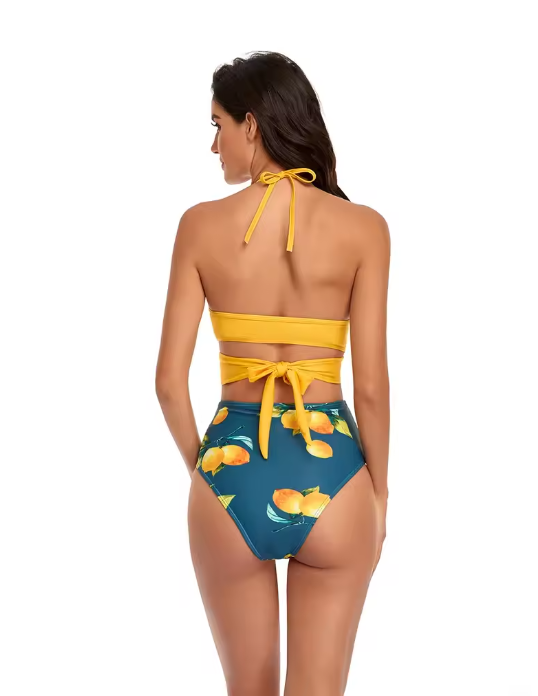 Heidi-Mode | Bikini-Set Geblümter Wickel- und Bindebikini