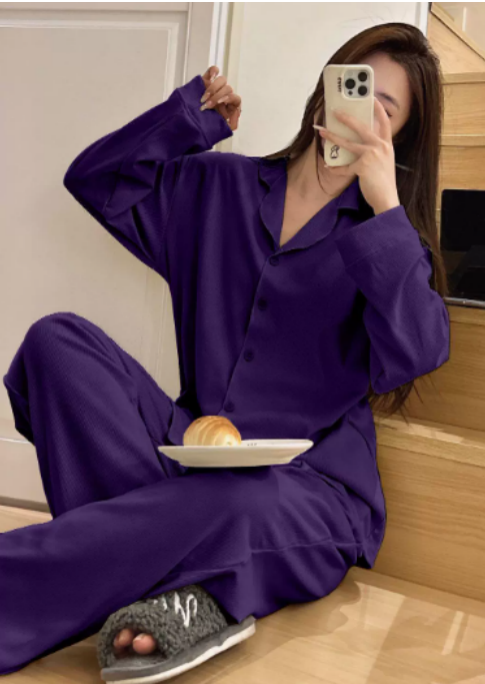 Heidi-Mode | Satin PyjamA-Satz mit Weitem Hose