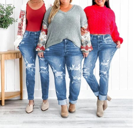 Heidi-Mode | Boyfriend Jeans mit Bündchen