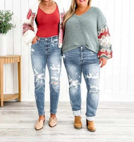 Heidi-Mode | Boyfriend Jeans mit Bündchen