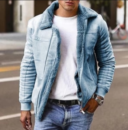 Heidi-Mode | Herrenjacke mit Pelzfutter und Gesteppte Ärmel Gino