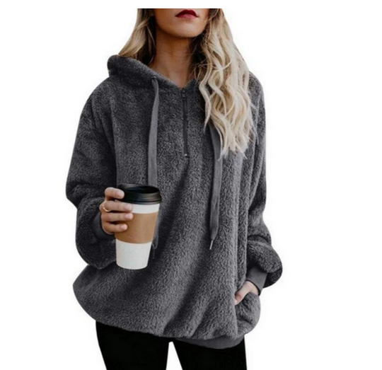 Heidi-Mode | Sweat-Shirt Femme En Polaire Avec Fermeture À Friction À L'Encolure