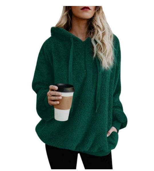 Heidi-Mode | Sweat-Shirt Femme En Polaire Avec Fermeture À Friction À L'Encolure
