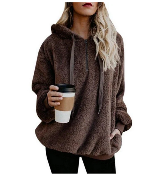 Heidi-Mode | Sweat-Shirt Femme En Polaire Avec Fermeture À Friction À L'Encolure