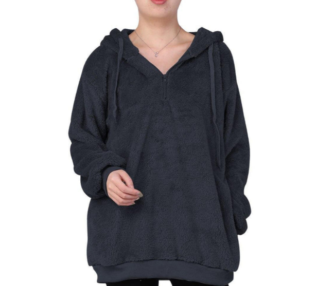 Heidi-Mode | Sweat-Shirt Femme En Polaire Avec Fermeture À Friction À L'Encolure